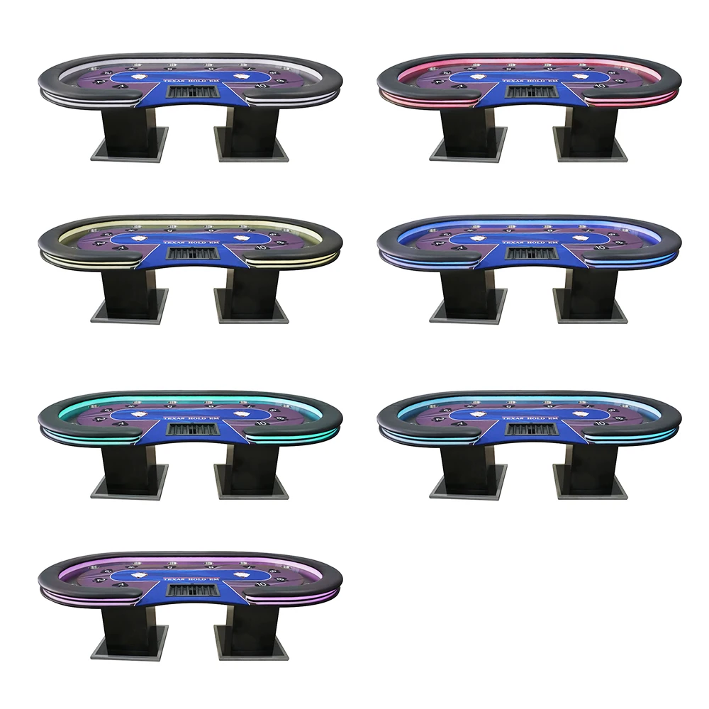 2023 Led Light Gambling Roulette Table Casino 94 Inch With 10 Seats