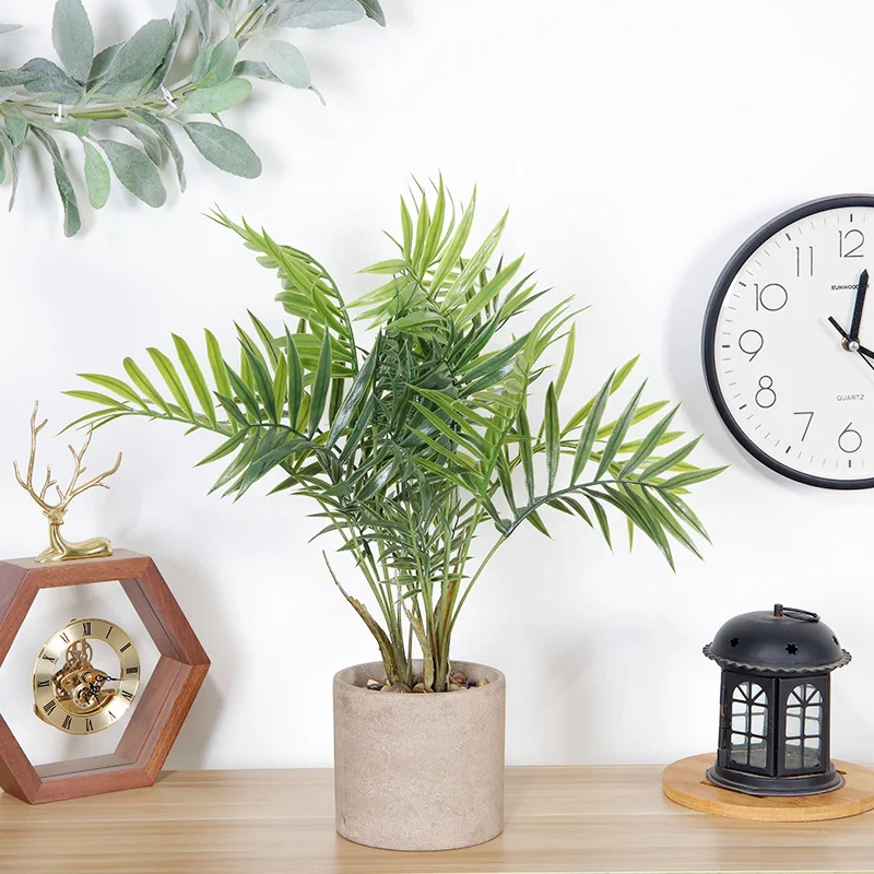
 Прямая поставка с завода, водонепроницаемые натуральные зеленые декоративные искусственные пальмы, искусственные растения  