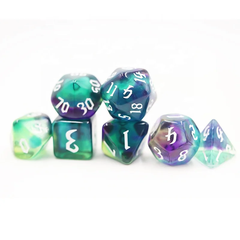 Personalizado 16mm RPG Acrílico Poliédrico DND Dice 4 Cores Translúcidas para Xogos DND