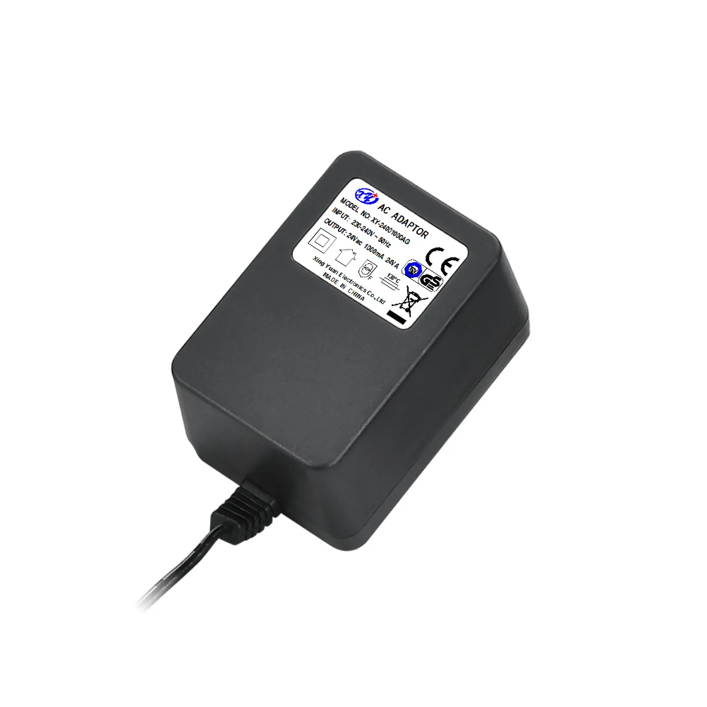 24VAC 1000mA Linear Transformer, EU Plug 230V AC to 12V AC Power Adaptor, for LED Lighting, Security System, Industrial Control