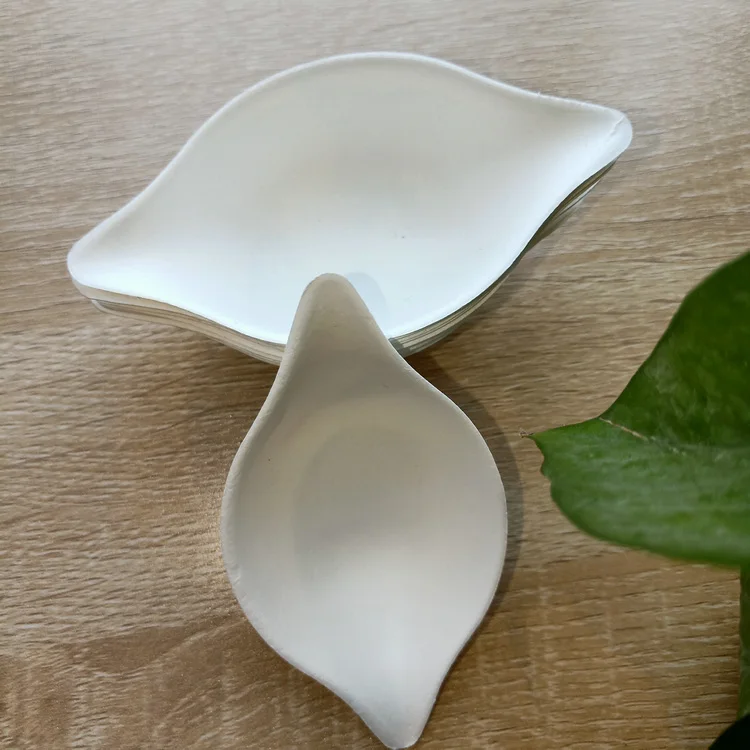 Biodegradable Lemon Shape Appetizer Plate Sugarcane Mini Disposable Plates Bagasse Dessert Plate Sauce Dish