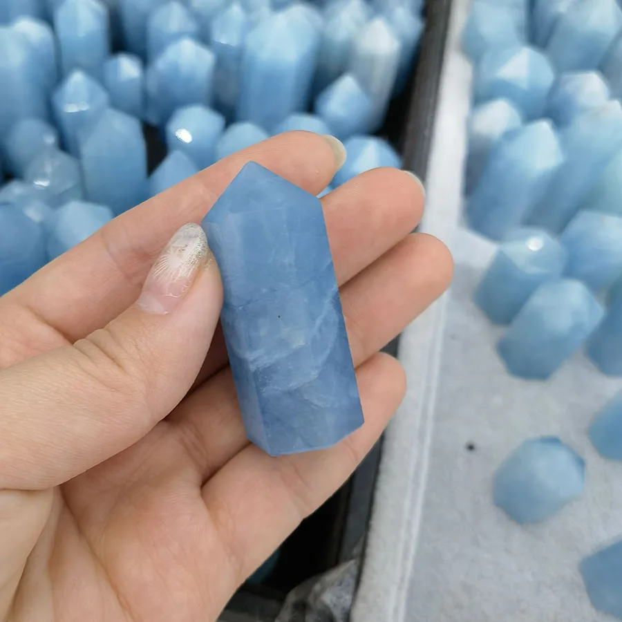 爽やかな青♡アクアマリンタワー 卸売ブルー宝石小塔天然アクアマリンタワーブルークリスタルポイント3