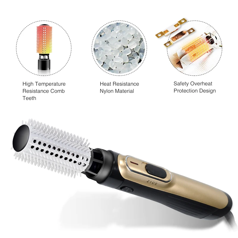 Оптовая продажа, профессиональный фен для волос, вращающаяся плойка, электрическая расческа для горячих волос, щетка для выпрямления, фен для волос