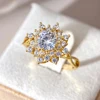 White stone 18k plating
