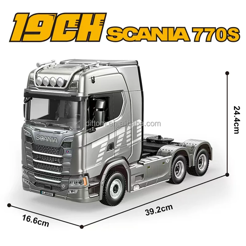 HuiNa 1501 Gray Licensed Scania 770S V8 1:18 RC Semi Tractor