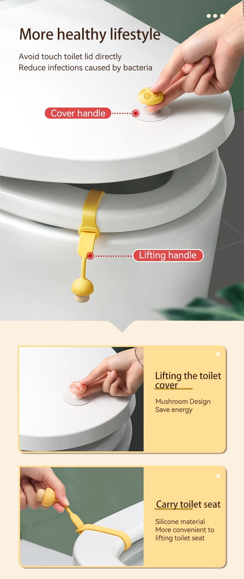 Creative Bathroom Toilet Seat Cover Lifter Avoid Direct Contact Cover Toilet Seat Lifter  seat opener non-dirty hand toilet flap