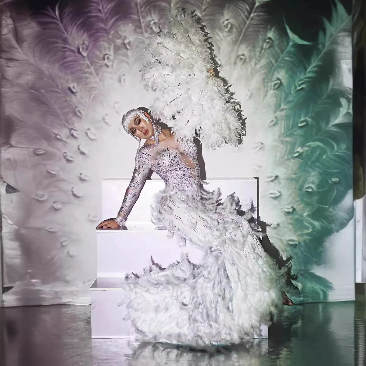 see through birthday dress Elegant See Through Rhinestone Feathers Wedding Party Ball Gowns Ladies  Birthday Pageant Dress Women Mermaid Evening Dress| Alibaba.com