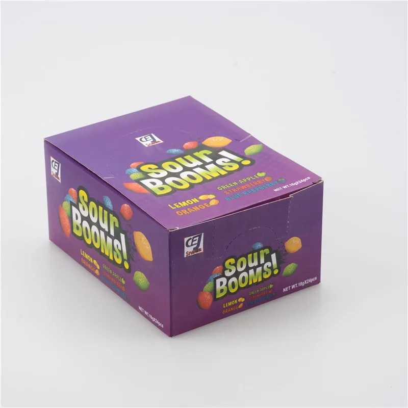 Wholesale BRC Sours Bomb Sweet Sweet Manufacturing Bags Candy Halal Sucreries Bonbon Custom Fruit Flavour Natural Chew Candy