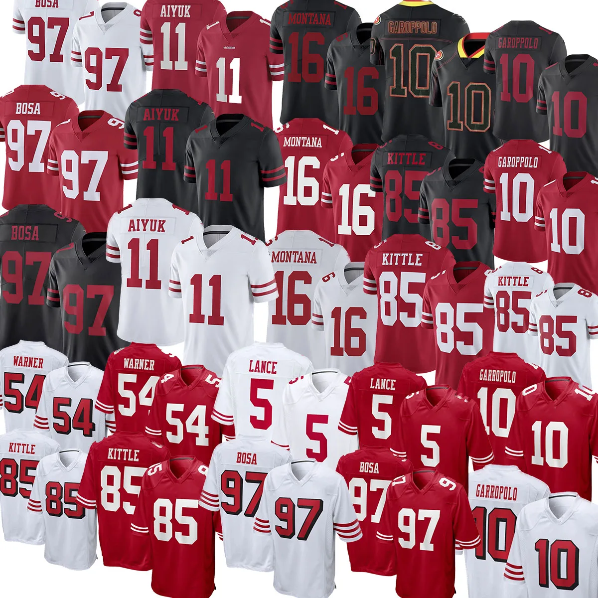 Wholesale Men Stitched American Football Jersey 2021 Salute To Service  Limited #16 Goff #97 Bosa #12 Rodgers San Francisco 49er Shirts From  m.