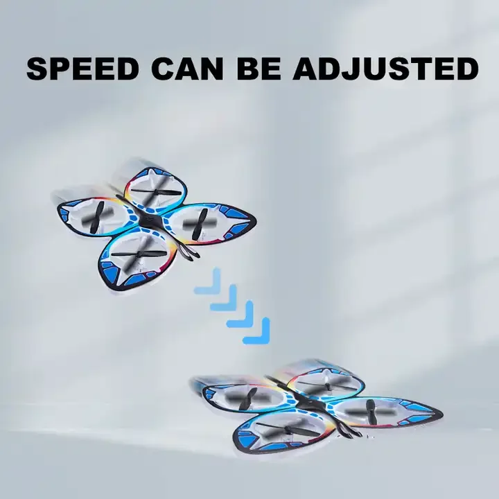 DWI DOWELLIN 2.4G Remote Control  Butterfly Drone Toys Altitude Hold Mode With Colorful Lights Drone for Kids