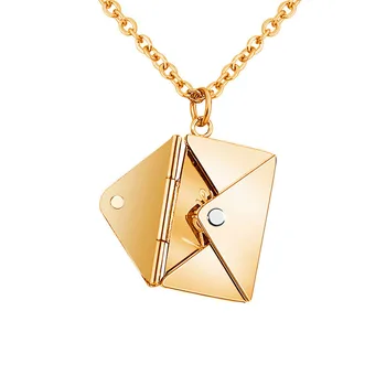 Collana con lettera d'amore con busta - Medaglione inciso in