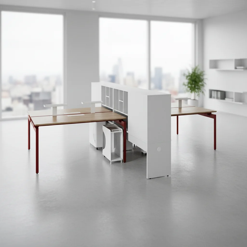 Simple Office Desk Steel Frame Design Basic Workspace Professional Setup Modern Business Desks Office Workstations 5