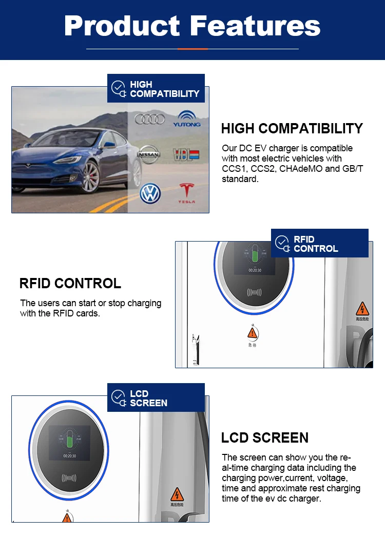 120KW 240kW 360kw level 3 CCS2 CHAdeMO CCS1 GBT EV DC Rapid Charging Station supplier