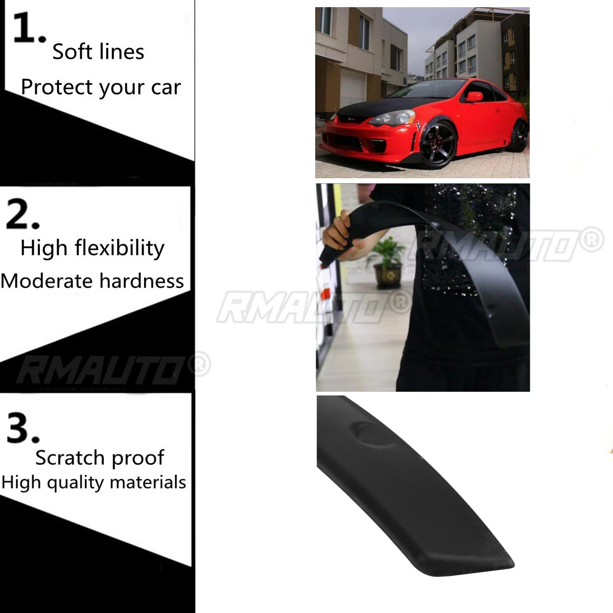 4Pcs Flexible 3” Car Wide hot Fender Flares Wheel Arches For Ford Focus Fiesta RS ST