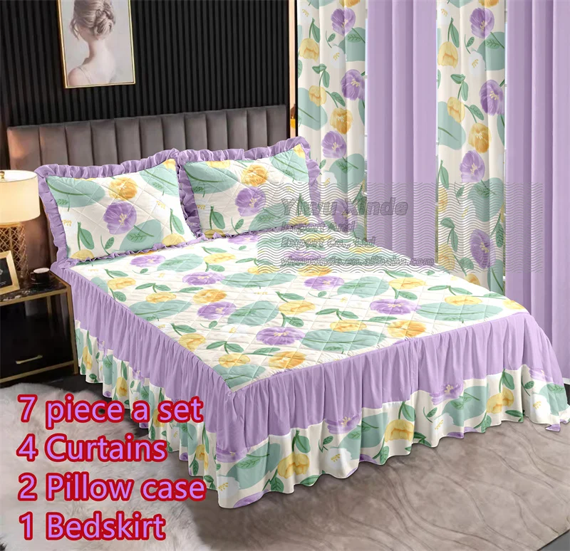 Trapunta Matrimoniale Queen Size A Tema Natalizio, Patchwork Renna E Scozzese, Reversibile, 230x250 Cm, Con 2 Federe - 5
