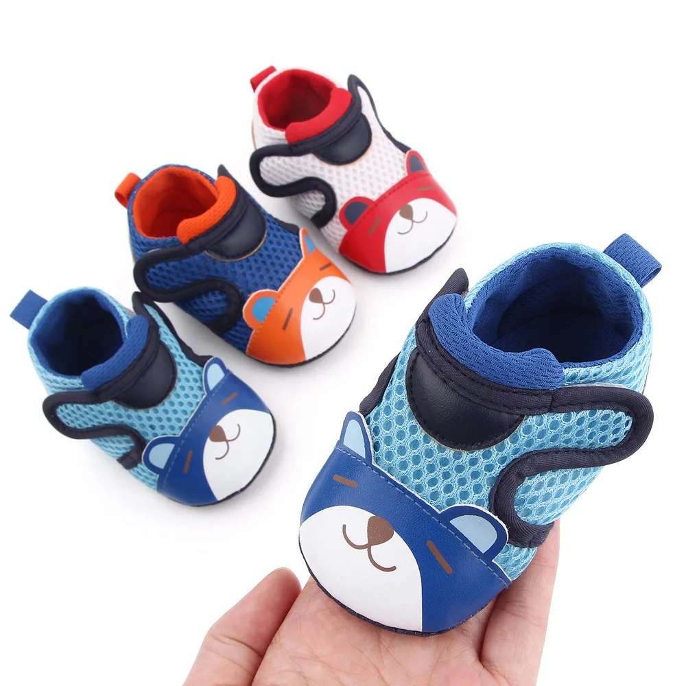 Cartoon Squint Eyes Bear Mesh Fabric Breathable Soft Soled Baby Cute Casual Toddler Shoes
