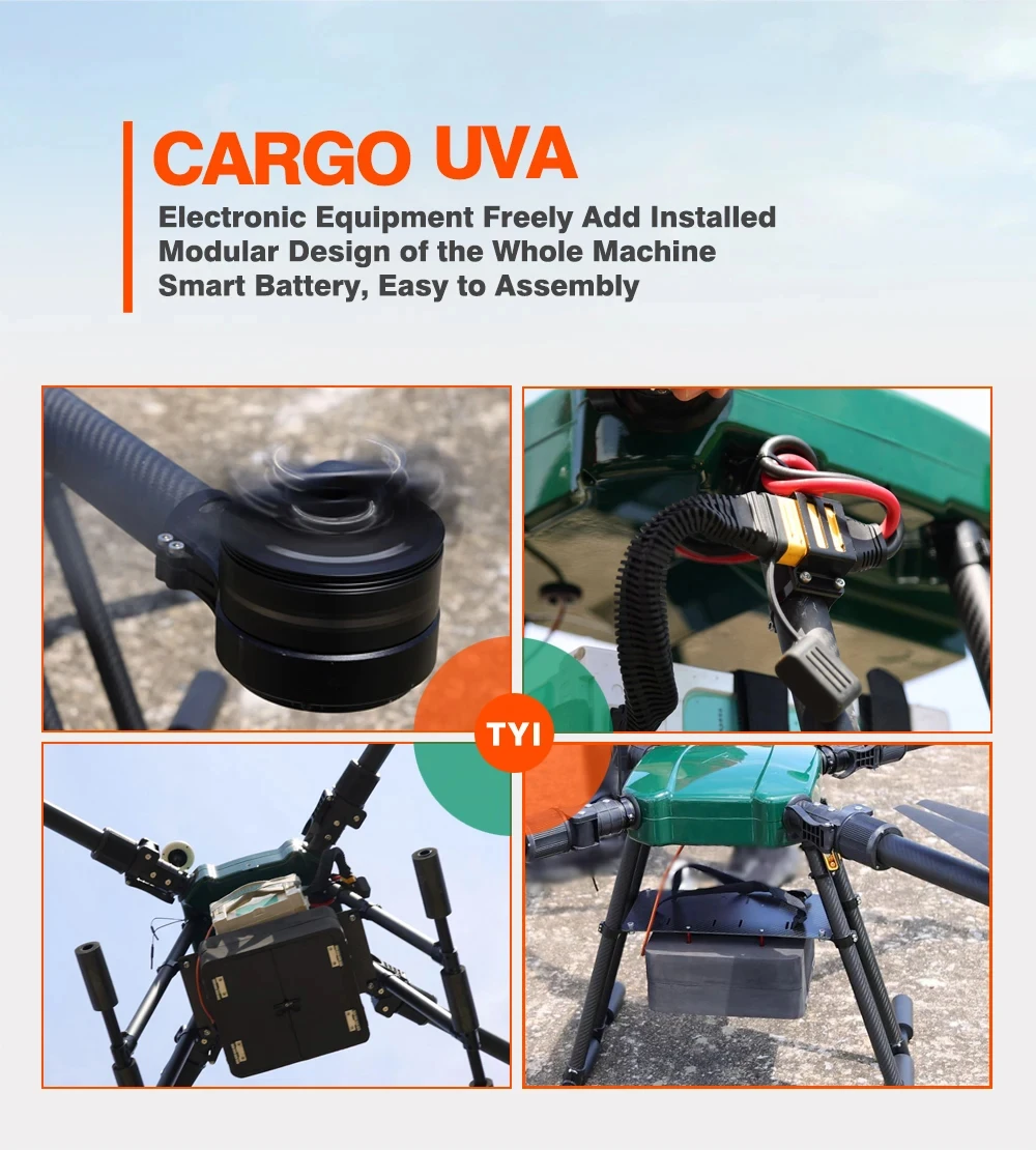 Hot product 6-axis 16KG long flying time Cargo Drone delivery with camera Delivery Drones long range manufacture