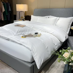 Luxury Embroidered Bedding Set 4Pcs Hotel Bed Linen Queen King Size Bed Sheet Set for All Season