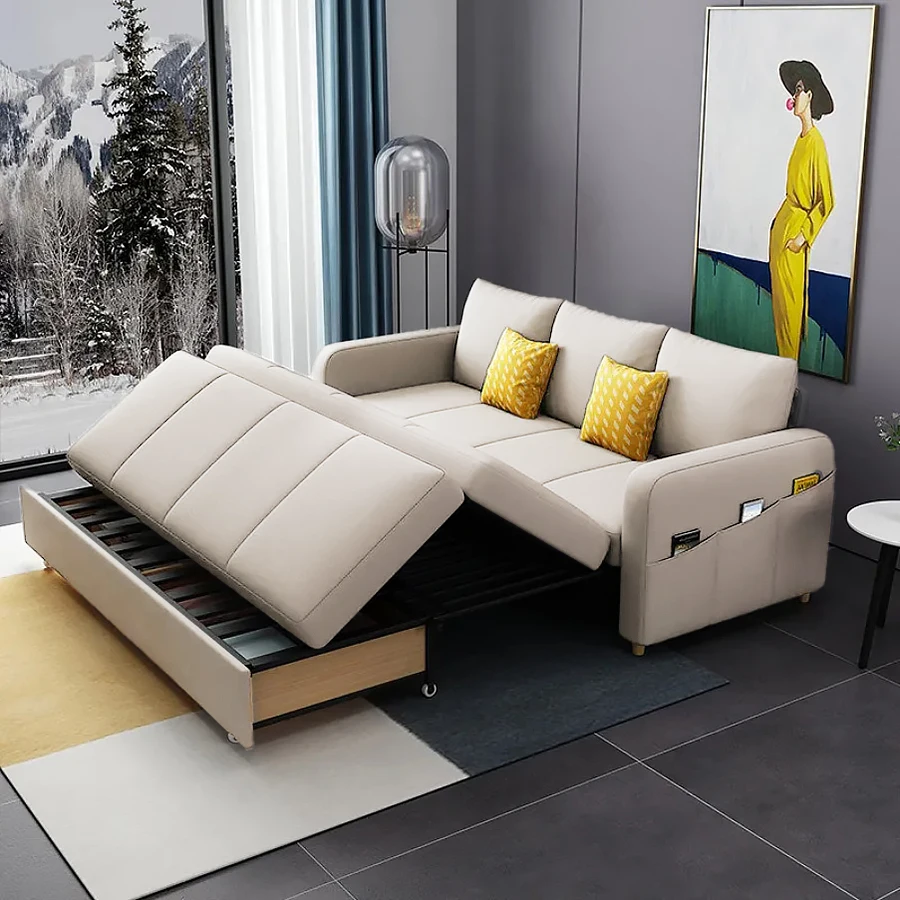 Multi-purpose Living Room Pull Out Sofa Set Furniture Modern Fabric ...