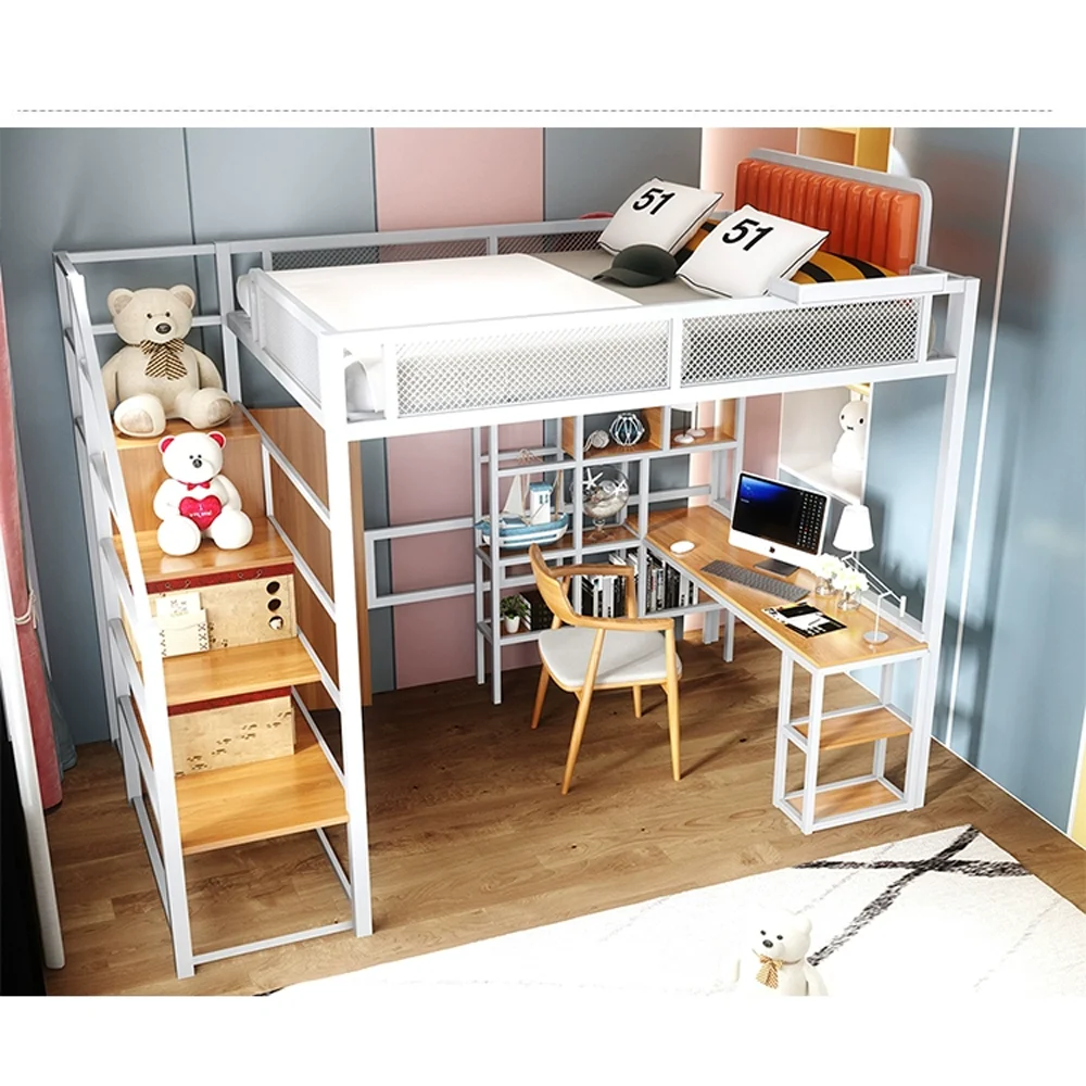 2023 Adults Metal Bed Factory Wholesale Hotsale Metal Queen Loft Bed