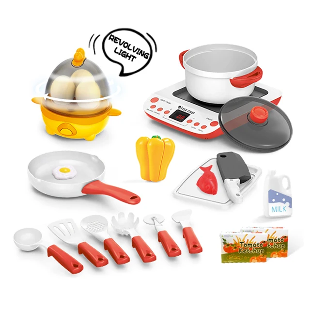 DIY образовательные забавные мини игровой домик 43 шт. заварной чайник и кастрюли с музыкальным звуком легким прикосновением кухонный набор для