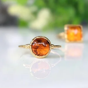 Custom Baltic Amber 925 Sterling Silver Ring Women Adjustable Jewelry Natural Gemstone Wedding Engagement Party Anniversary Gift