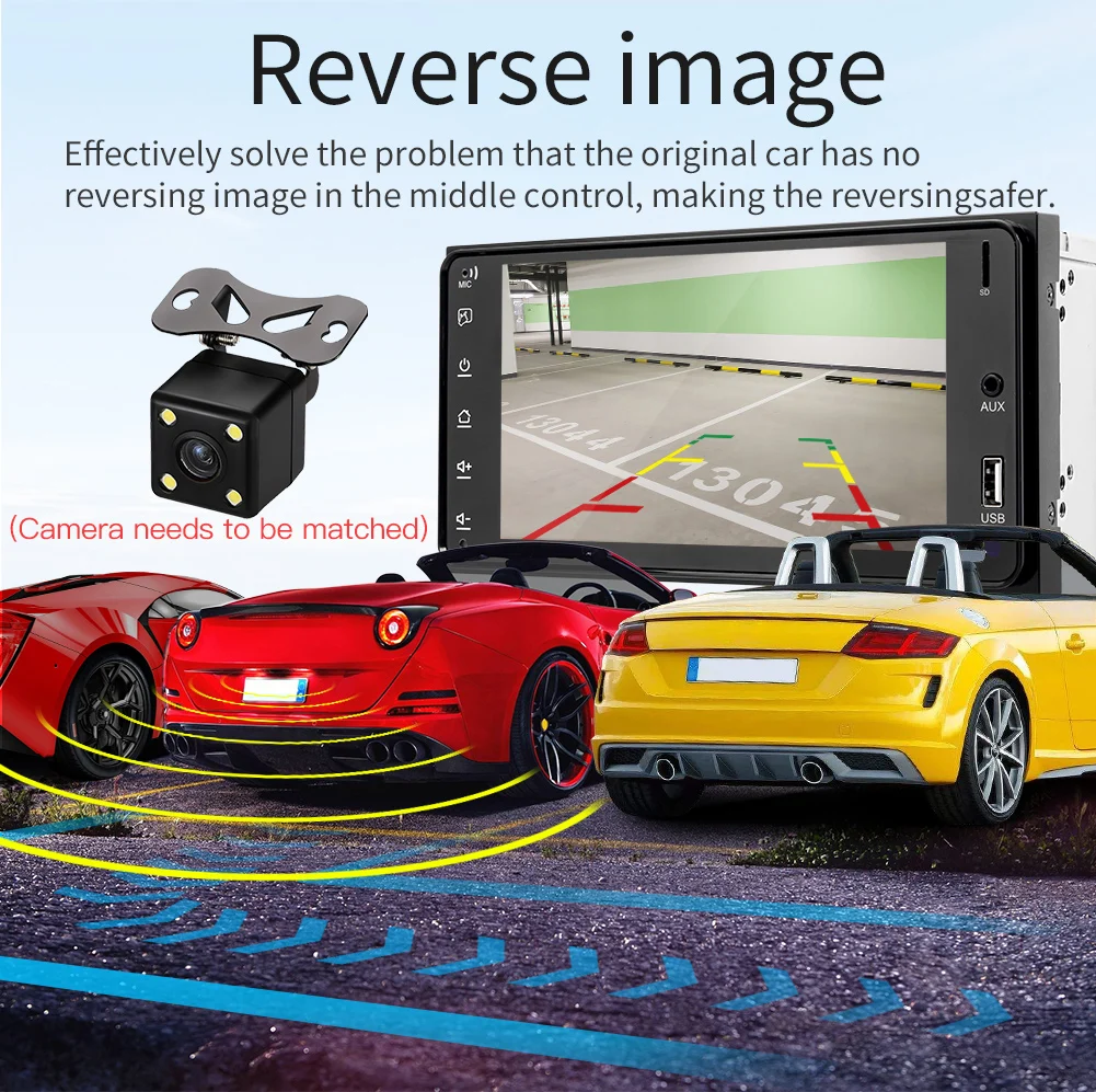 Double din car stereo mp5 player for Corolla with BT AUX car radio video player 7 inch autoradio audio mp5 player