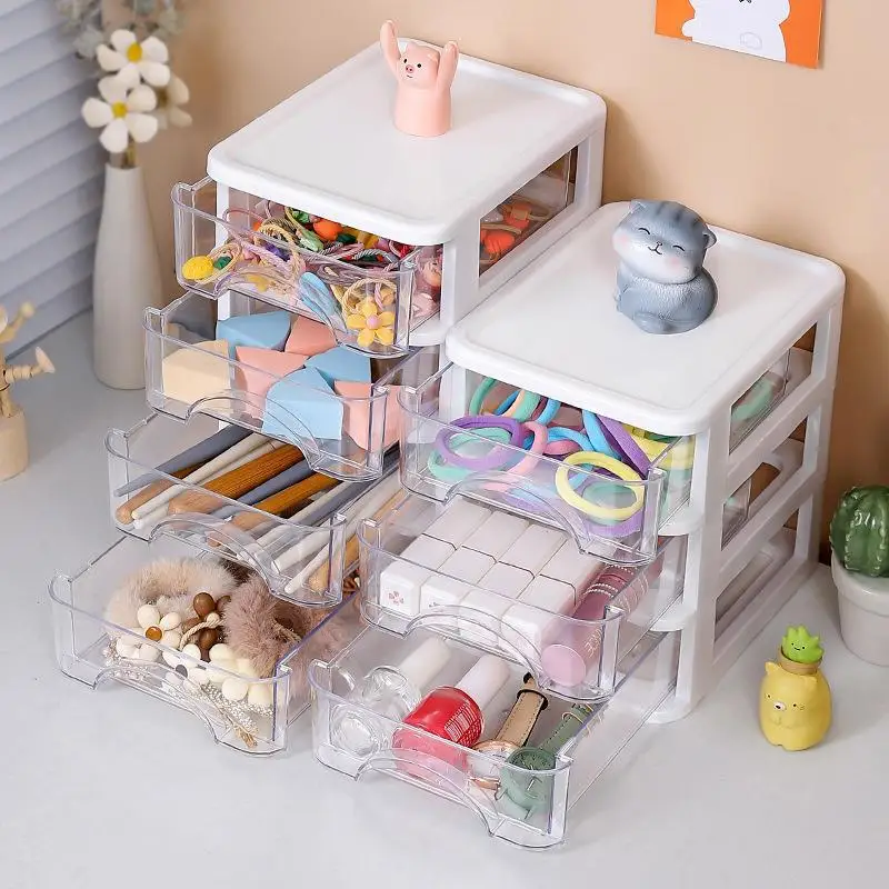 Choice Fun PP Multifunction Desk Organizer Capacity Rotating Storage Box Makeup Foldable Acrylic Cabinet Office Home Use