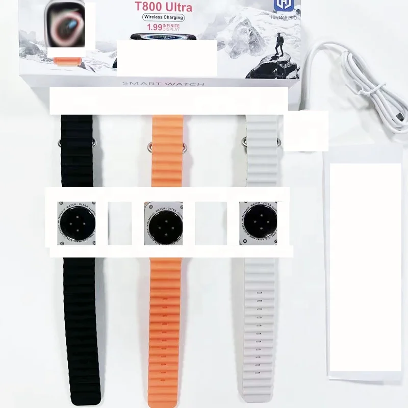 Newest T800 Ultra Smartwatch Series 8 With Wireless Charging- Black -  EvazMart