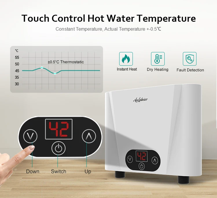 5kw 230v Instant Hot Electric Shower Water Heater For Philippines