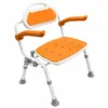 Silla de ducha plegable - disponible en naranja y azul