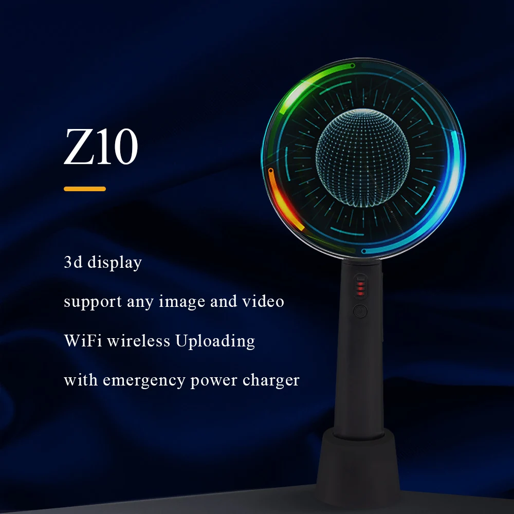 Concert Use Glow Light Stick 10cm Handheld Mini Hologram Fan 3d Led Desk Display Z10
