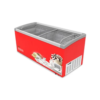 Top-freezer Refrigerators Ice Cabinet Commercial Horizontal Refrigerator Deep Chest Refrigerator Freezer with Large Capacity
