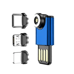 Мини usb-кабель Greenport 3 в 1, магнитный шнур, зарядное устройство для мобильного телефона, адаптер с 3 магнитными головками 2,4 А