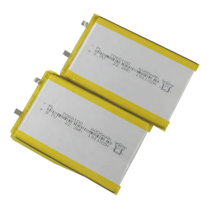 大容量 7060100 3.7v 6000mah 薄型リチウムポリマーバッテリー 12ヶ月