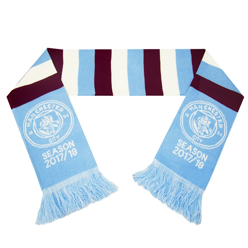 Wholesale Custom Football Team Clubs Scarf Double Sided Knitted Acrylic ...