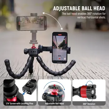 CM14 PRO Mic PL81 Light NEEWER Phone Vlog Kit  T91 Flexible Tripod  Camera Octopus 2 in 1 Tripod Stand detail image