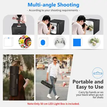 Neewer Photo Light Box Kit Studio Photography Lighting Shooting Tent with 2 LED Light Panel (100pcs LED Beads)/3 Color Backdrops product image