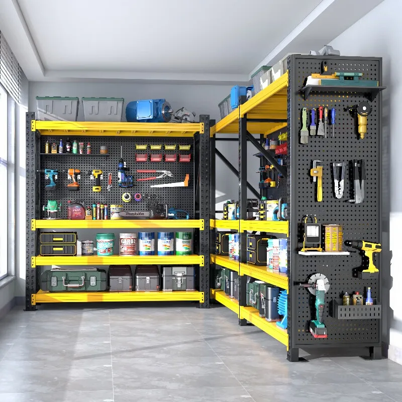 4 Tier Heavy Duty Garage Shelving Adjustable Height Metal Storage Rack Multi Use