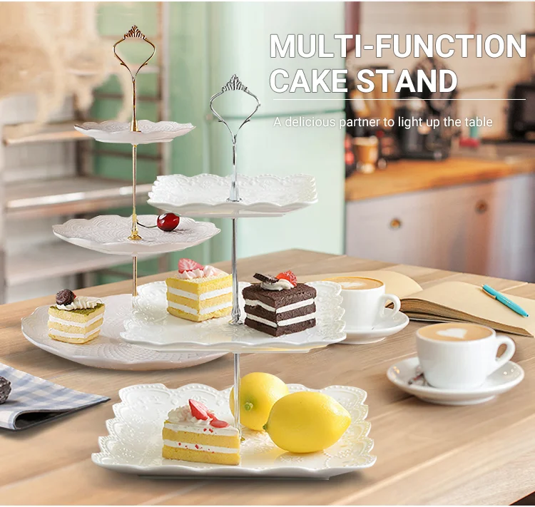 Hot 3 Tier Cake Cupcake Plate Stand Handle Hardware Fitting Holder Gift 