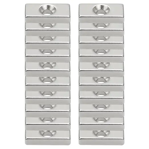 Strong Magnetic Square with Countersunk Hole Neodymium Magnet Rectangular Sheet Door Magnets for Furniture Cabinet Doors