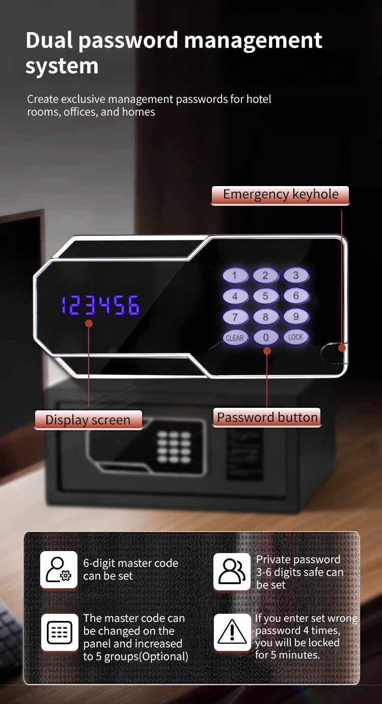 CEQSAFE China Professional Customized Portable Steel Small Deposit Hotel Safe Box for Money manufacture