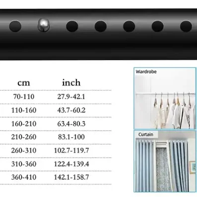 Cheaper Price  bathroom adjustable shower curtain rod sets removable metal telescopic window curtain rods