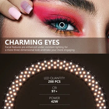 Neewer 18-inch RGB Ring Light With Stand, 3200K-5600K CRI 97+ LED Ring Light for Selfie/Makeup/Party/Vlog/YouTube Video Shooting detail image