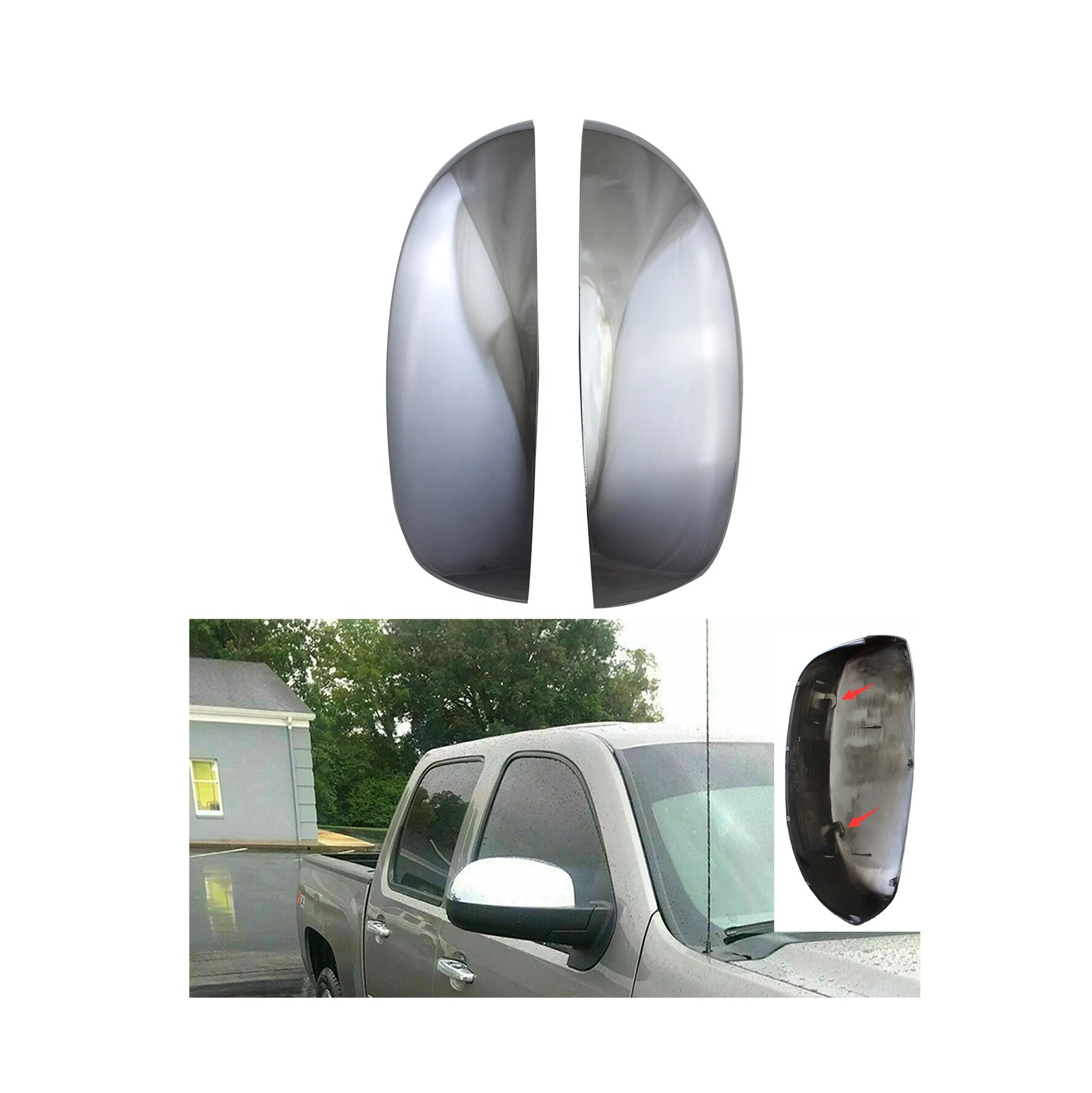 Abs Chrome Car Up Side Door Mirror Cover For Gmc Yukon Silverado Sierra
