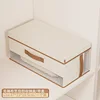 [No compartments] [With lid] PU-lined storage box with window