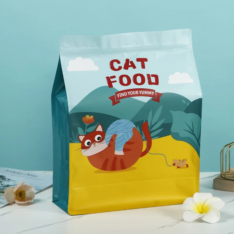 Custom biodegradable Zipper cat food packaging pet feed animal food bags