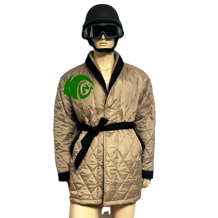 Kango Warm Nylon Rip Stop Camouflage Woobie Hoodie Long Camo Robe Smoking Jacket Camouflage Uniform