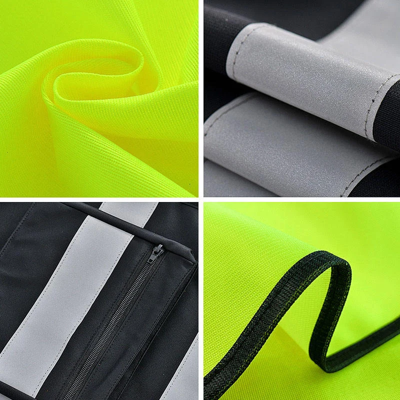High Visibility Reflective Safety Vests Chalecos De Seguridad Reflector Clothing with Pockets and Zipper Reflective Vests