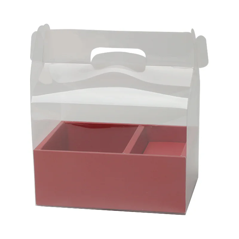 Transparent Plastic Preserved Bouquet Rose Packaging Gift Boxes Portable Clear PVC Flower Box